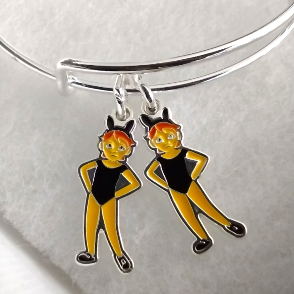 ALEX AND ANI Best Friends Emoji Duo Charm Bangle Bracelet
